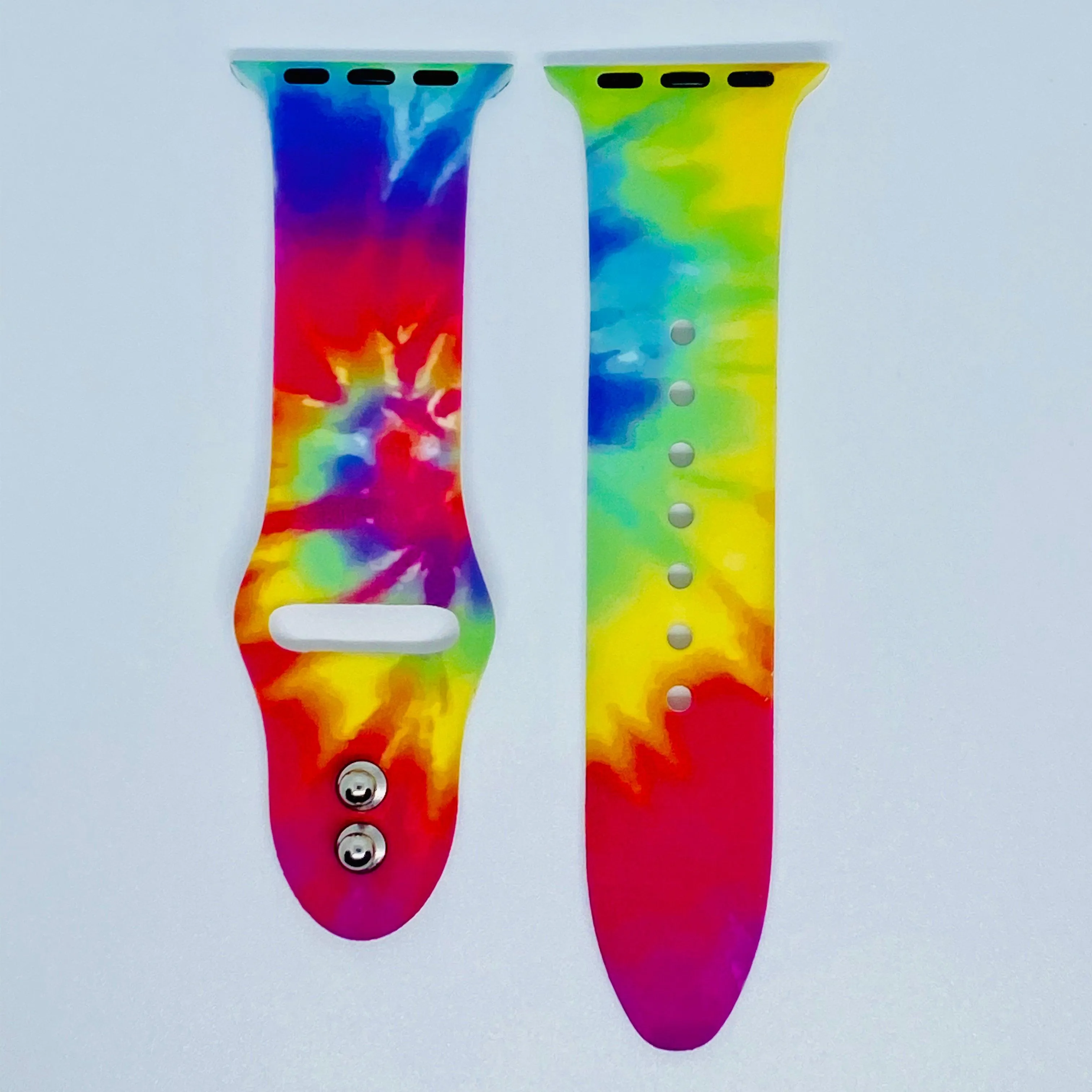 Colorful Tie Dye Print Silicone Band For Apple Watch