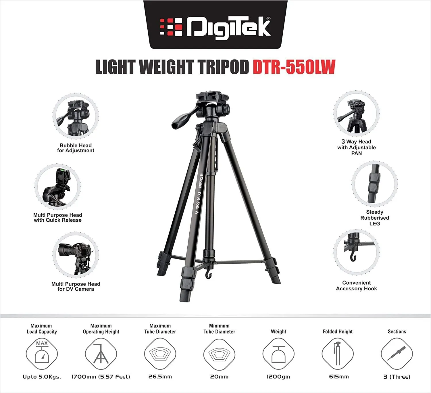 Digitek DTR 550 LW Tripod