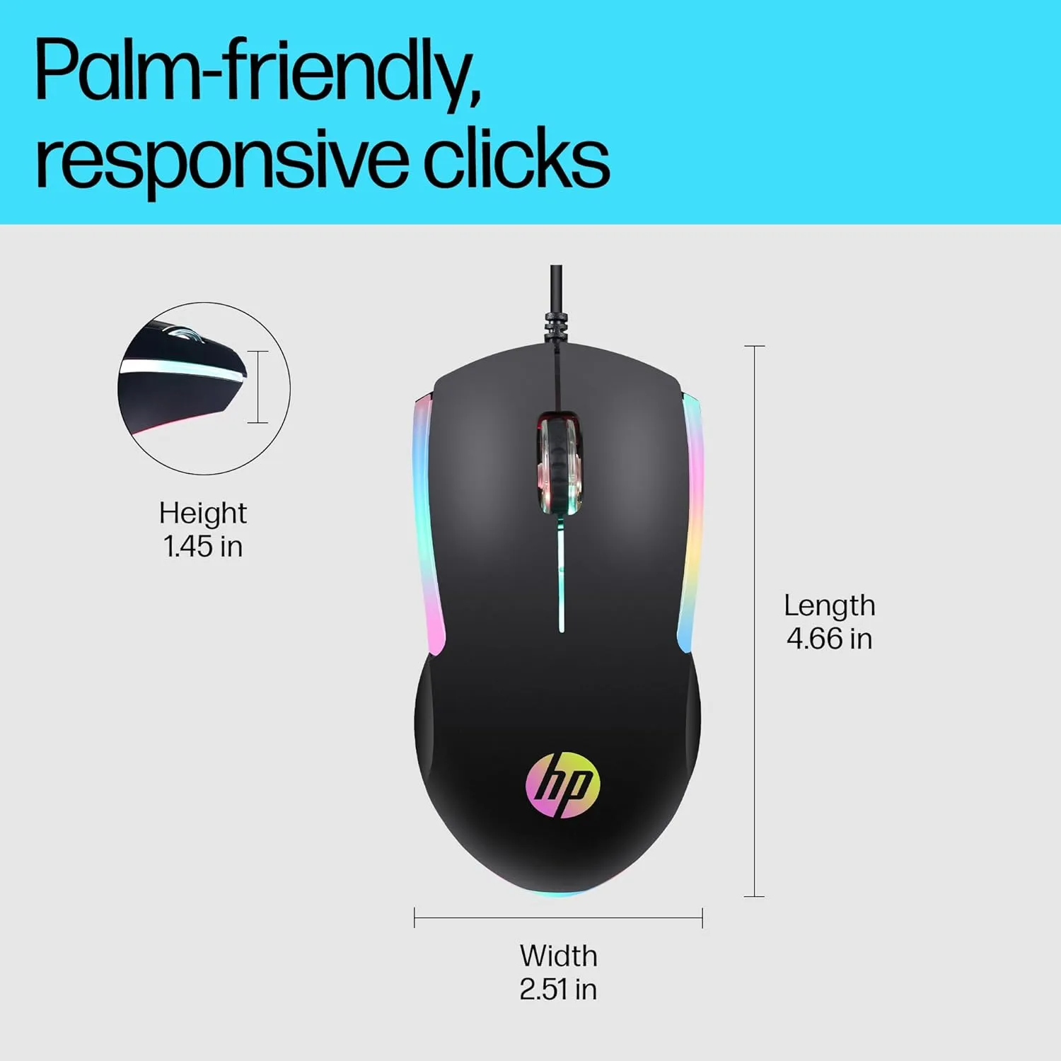 HP M160 USB Wired Gaming Optical Mouse