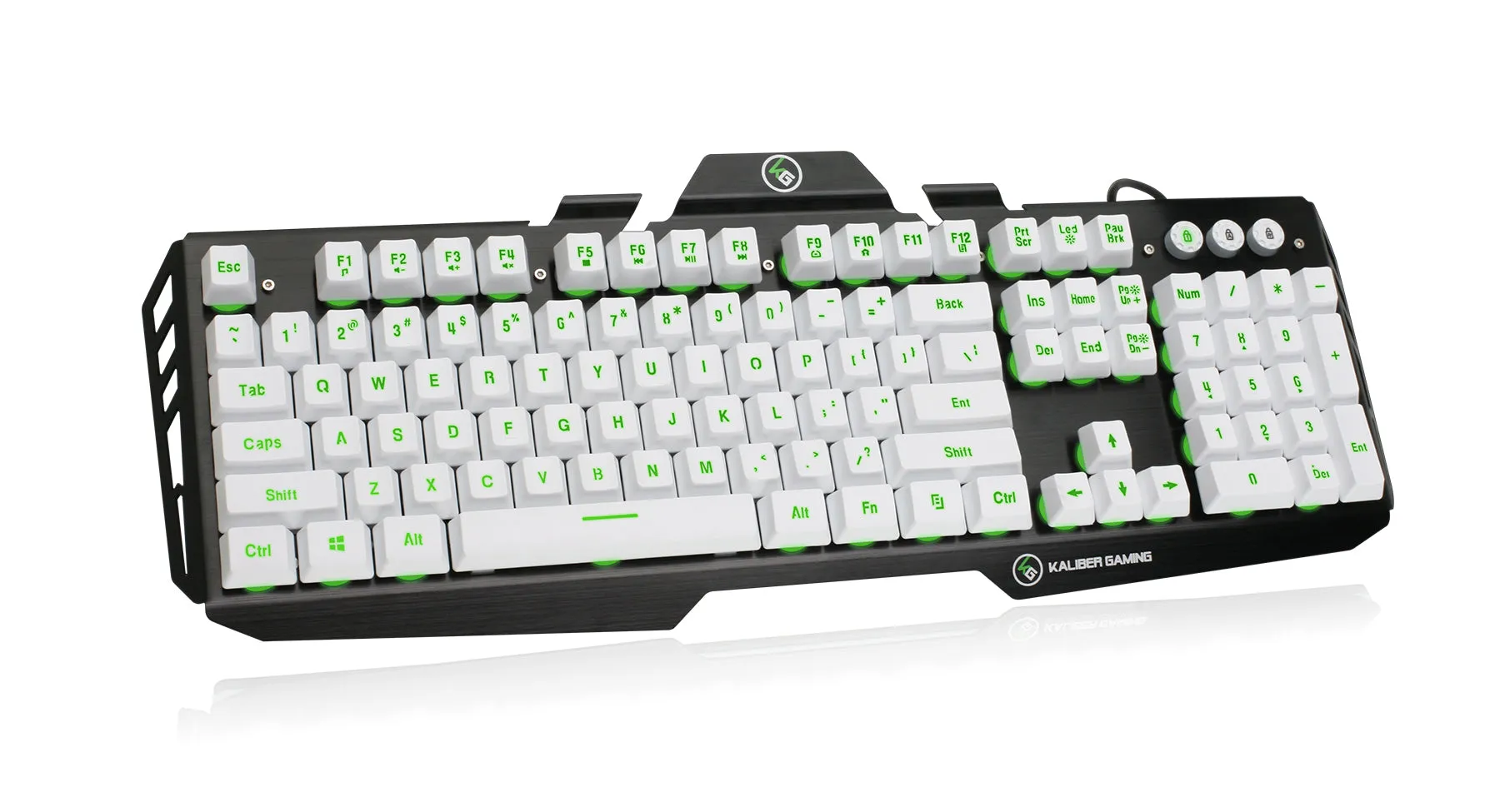 Kaliber Gaming HVER™ Aluminum Gaming Keyboard - Imperial White