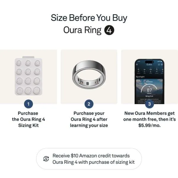 Oura ring 4 smart ring purchase with sizing kit for accurate fit