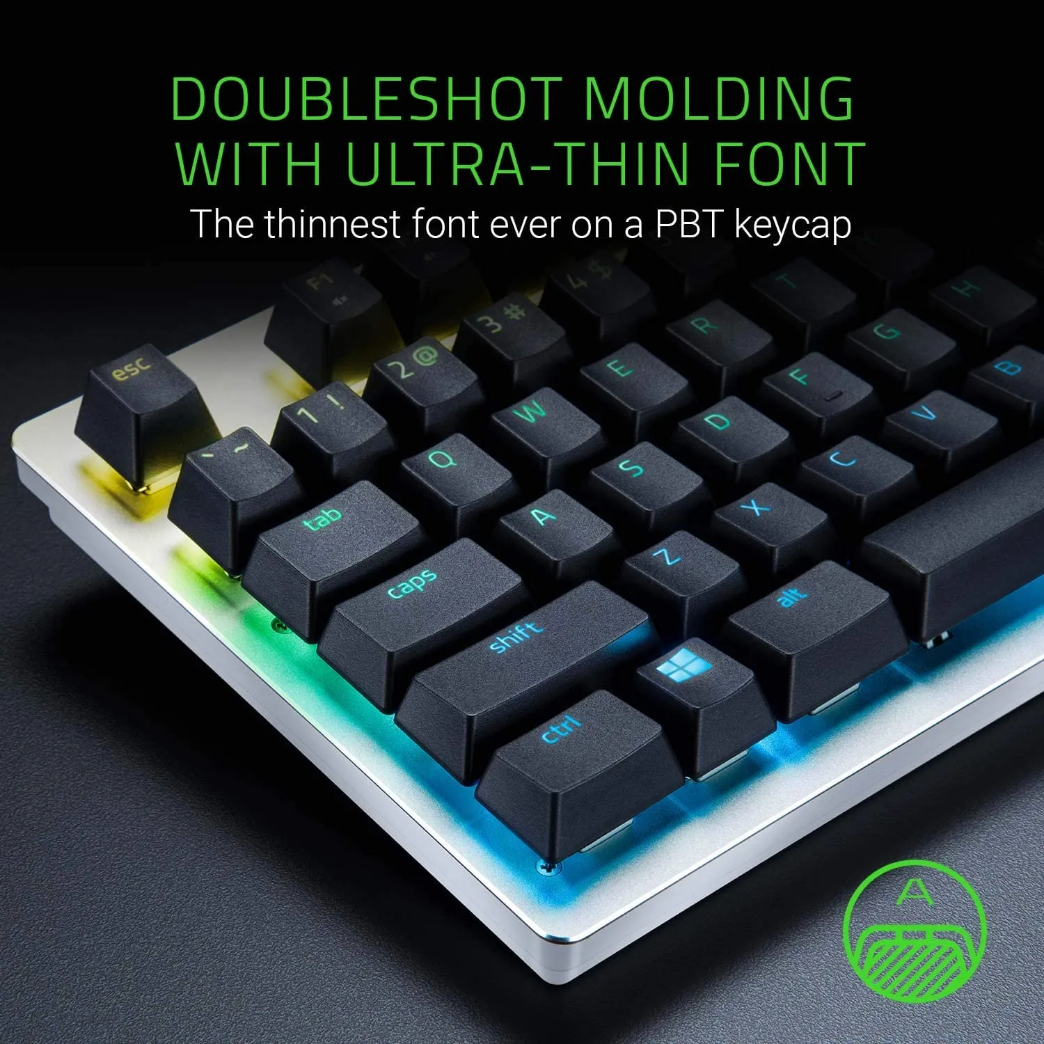 Razer Keycap Doubleshot PBT Upgrade Set for Mechanical & Optical Keyboards: Compatible with Standard 104/105 US and UK layouts - Quartz Pink