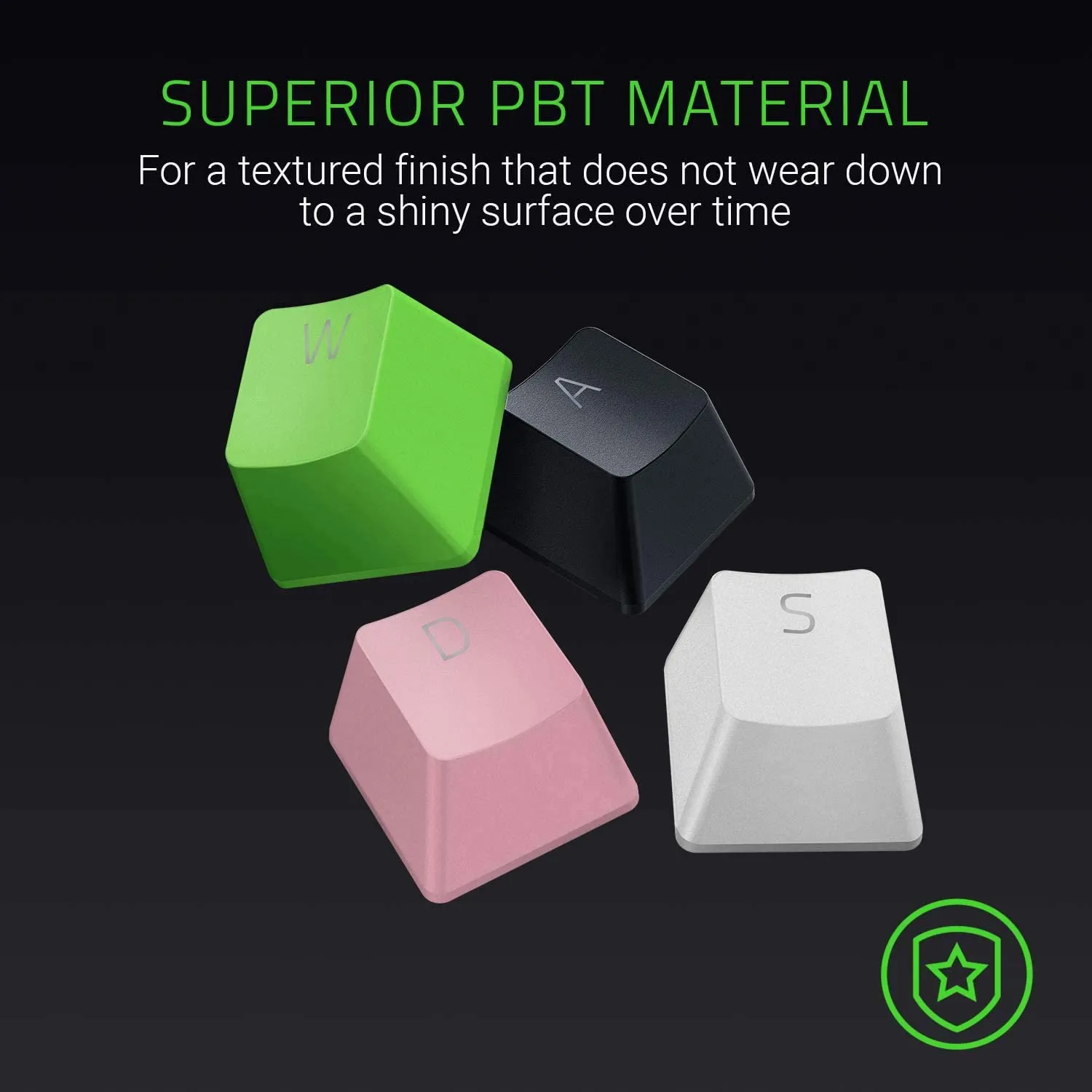 Razer Keycap Doubleshot PBT Upgrade Set for Mechanical & Optical Keyboards: Compatible with Standard 104/105 US and UK layouts - Quartz Pink