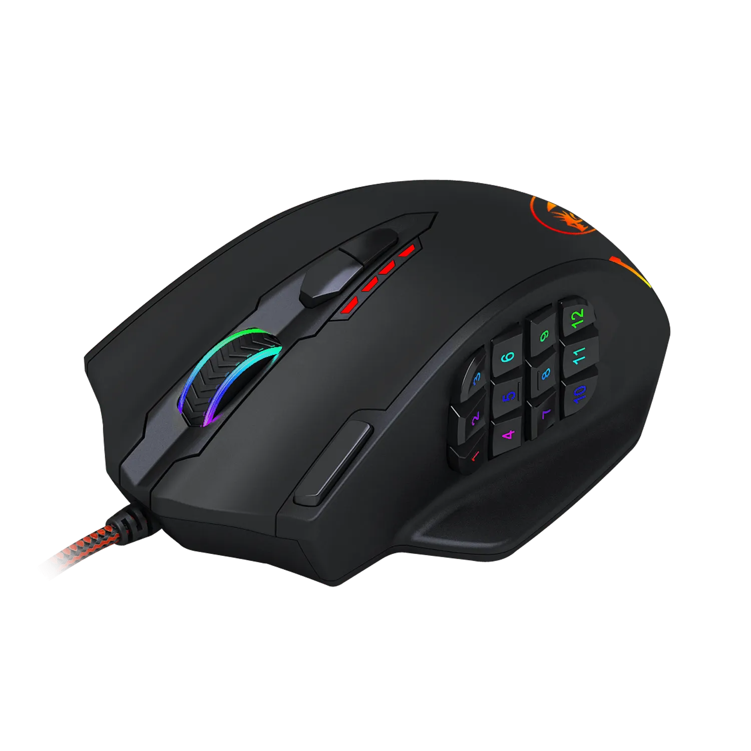 Redragon IMPACT 12400DPI MMO Gaming Mouse - Black - RD-M908