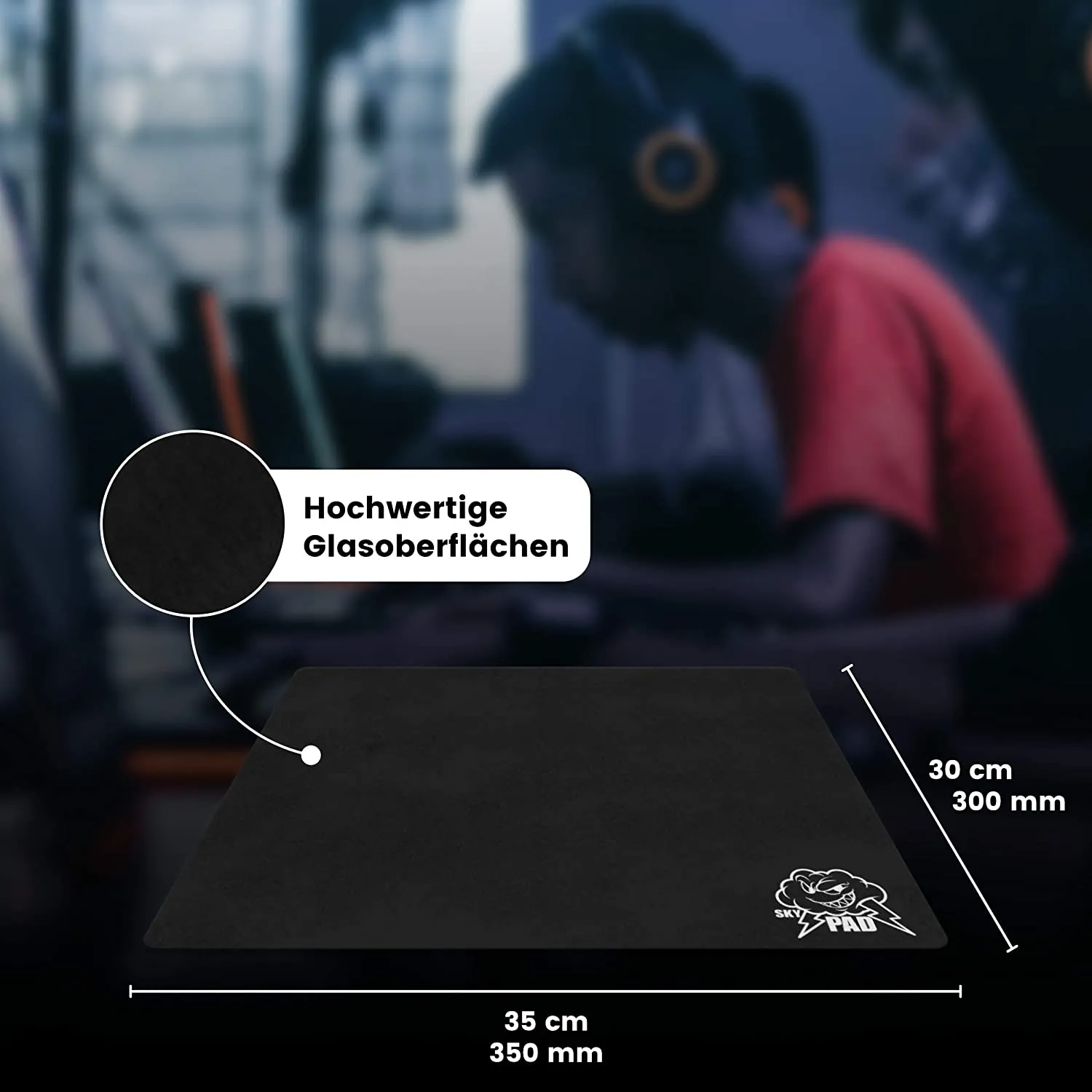 SkyPad Black Glass 2.0 Mousepad