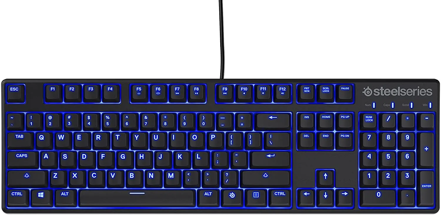 SteelSeries Keyboard Apex M500 Illuminated Mechanical Gaming Keyboard - Cherry MX Red Switch - Blue LED Backlit - Media Controls - Steel Back Plate