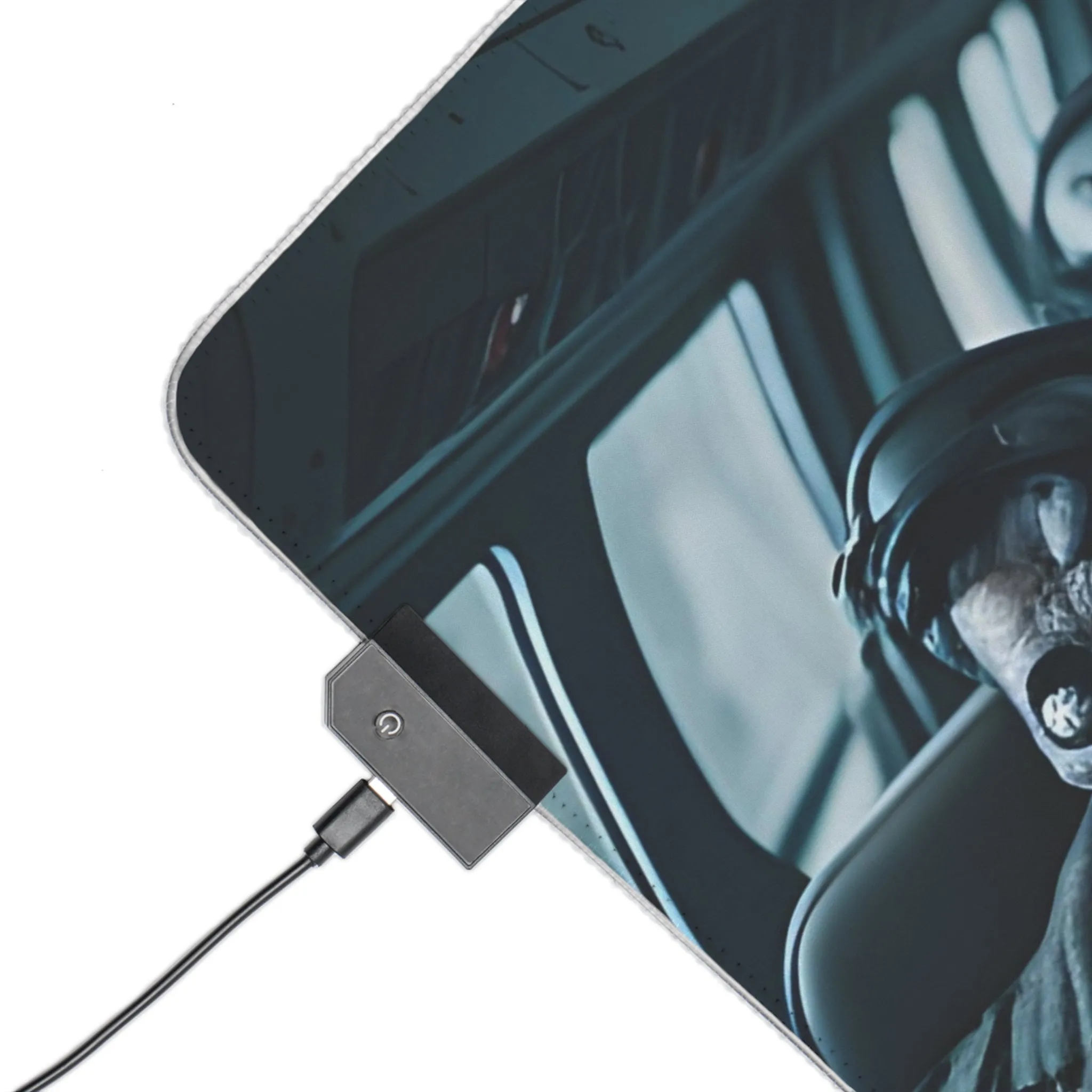 Zombie-Themed LED Mousepad | Unique Inside a Plane Design | Perfect for Computer Gaming | Unusual Gift for Horror Fans | Unique Accessory