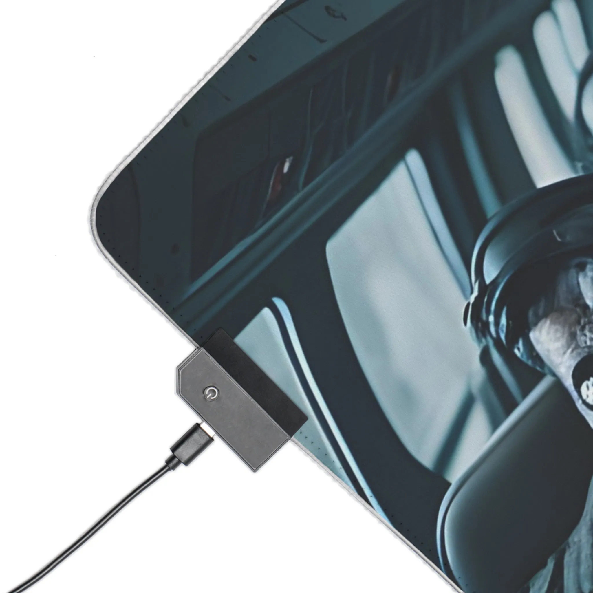 Zombie-Themed LED Mousepad | Unique Inside a Plane Design | Perfect for Computer Gaming | Unusual Gift for Horror Fans | Unique Accessory